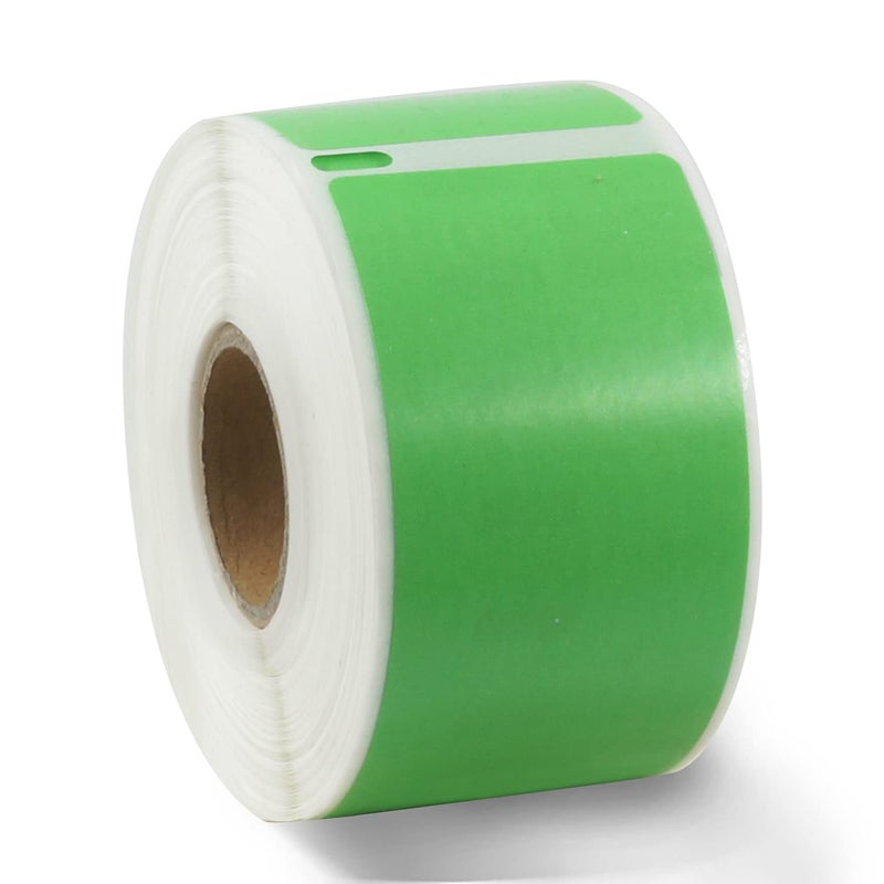 BETCKEY Colored Labels Compatible with Dymo 30321 (1-4/10"" x 3-1/2"") Large Address Labels, Compatible for Dymo LabelWriter Thermal 450, 4XL & Zebra Desktop Printers [1 Roll, 260 Labels, Green] - Image 1